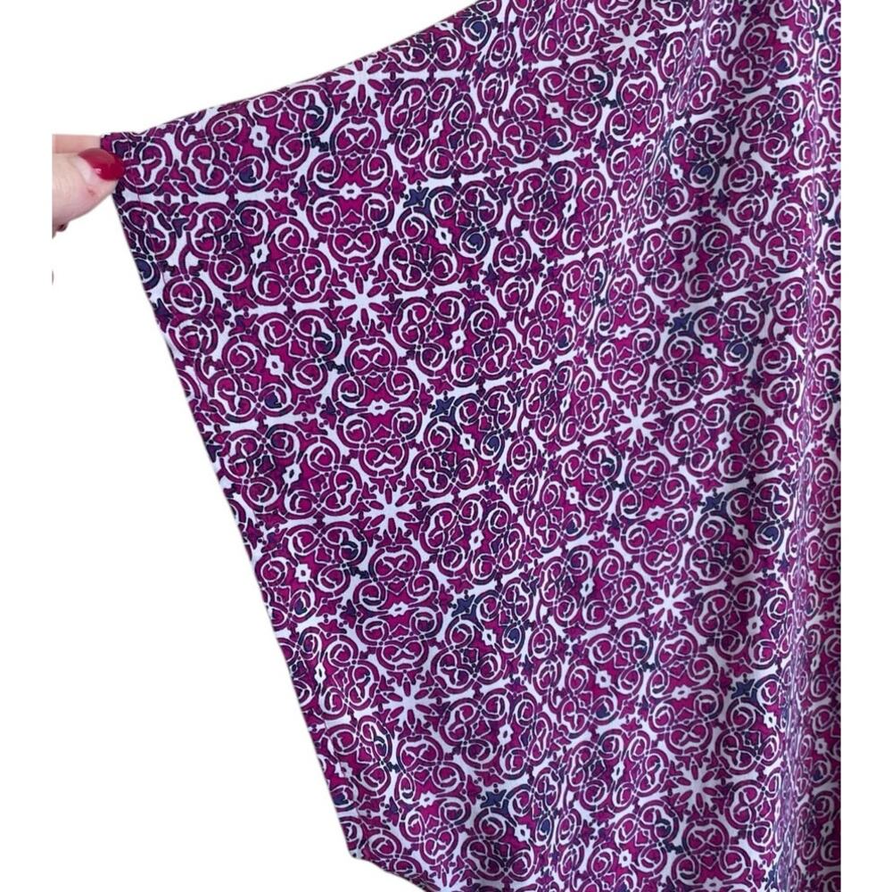 Catherines Women Tunic Top‎ 4X Purple Abstract Geometric Button Up Workwear - Picture 7 of 11